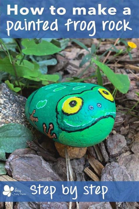 Diy Cute Painted Frog Rock Artsy Pretty Plants