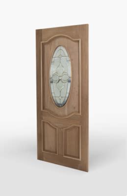 Puerta De Madera S Lida De Cedro Con Vitral Modelo Oval Capeco