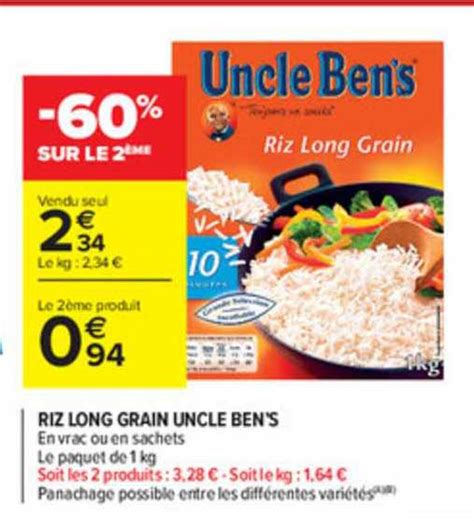 Promo Riz Long Grain Uncle Ben S Chez Carrefour Market Icatalogue Fr