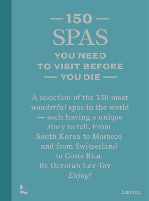 150 Spas you need to visit before you die | Lannoo Publishers