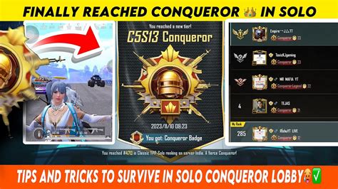 Day Finally Reached Conqueror Again In Solo Bgmi Solo Rank Push