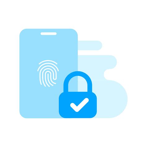 Protect With Finger Print On Smartphone Screen Concept Illustration Flat Design Vector Eps10