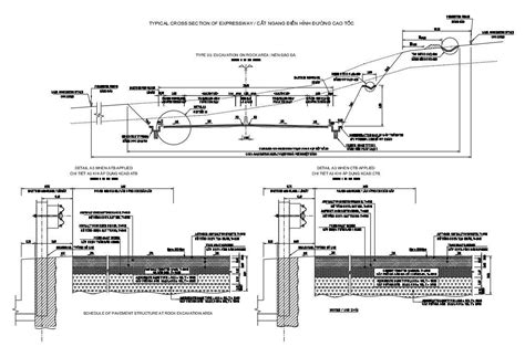 Cad Dwg Drawing Of The Typical Cross Section Of The Expressway Details