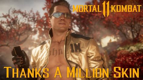 Mortal Kombat 11 Aftermath Thanks A Million Skin Gold Johnny Cage Skin Youtube