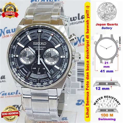 Jual Seiko Quartz Ssb P Chronograph Black Dial Jam Tangan Pria