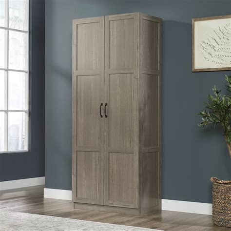 Sauder Storage Cabinet Silver Sycamore Finish Walmart