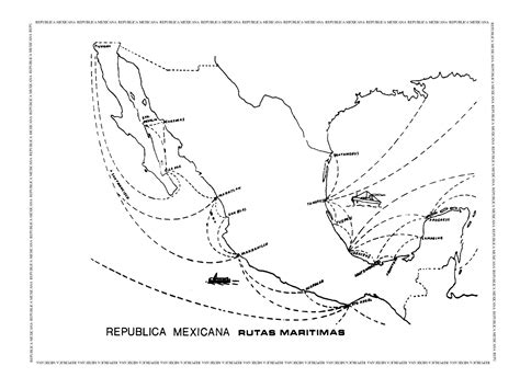 Mapa de la República Mexicana sin nombres Estados y Capitales