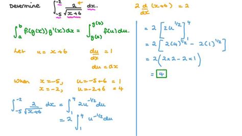 Lesson Integration By Substitution Definite Integrals Nagwa