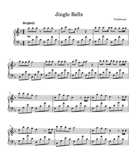 Jingle Bells Piano Sheet Music Etsy Uk