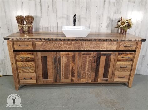 72 Barnwood Vanity Reclaimed Wood Vanity Rustic Bath Cabinet Custom