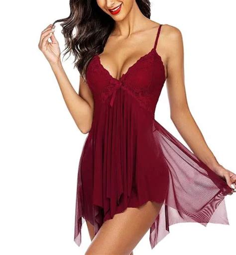 Drift Outfit Women S Satin Solid Knee Length Babydoll Lingerie Set