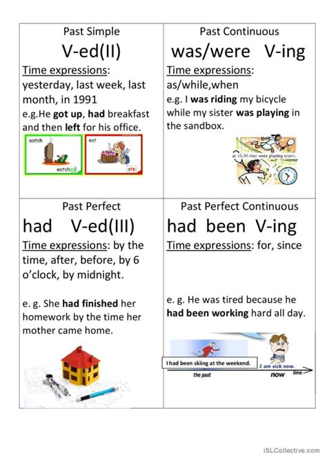 Table Past Tenses English Esl Worksheets Pdf And Doc