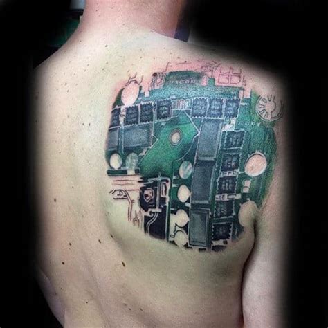 60 Circuit Board Tattoo Designs For Men - Electronic Ink Ideas