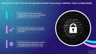 Blockchain Technology Applications In Education Industry Training Ppt