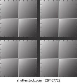 Seamless Vector Texture Riveted Metal Sheets Stock Vector Royalty Free