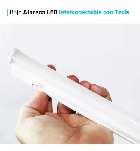 Liston Tubo Led Bajo Alacena 90 Cm Interconectable Con Tecla Color De