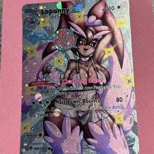 Custom Pokémon Full Art Card Lopunny EX Etsy