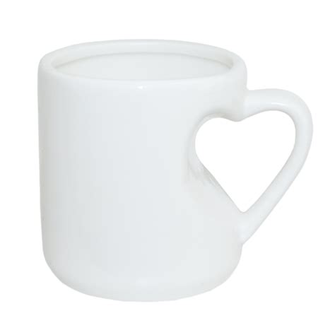 Sublimation Mug With Heart Shape Handle Capacity 300 Ml Height 9 Cm