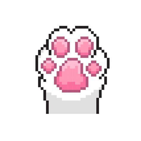 cute white paw in pixel art style 22149130 Vector Art at Vecteezy