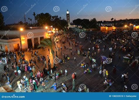 Djemaa El-Fna by Night editorial image. Image of city - 138233510