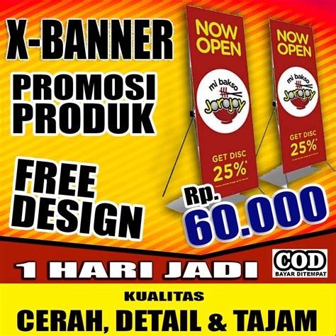 Jual X Banner X Rangka Fiber Cetak Flexy Cepat Murah Satu Hari