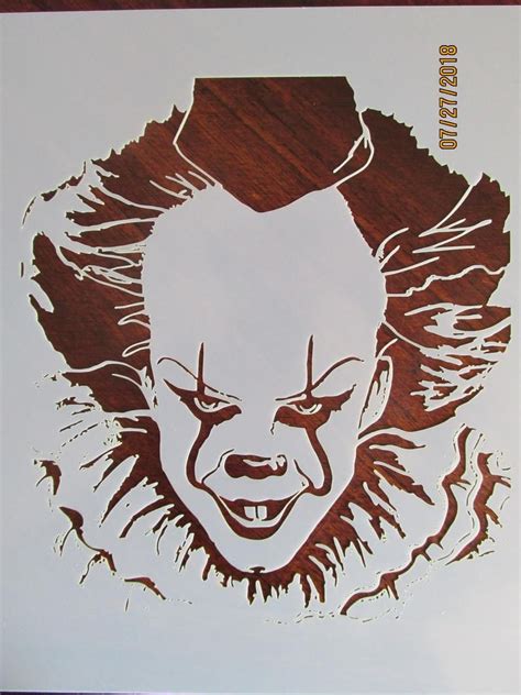 IT Pennywise Evil Clown Stencil Template Reusable 10 Mil Mylar Etsy