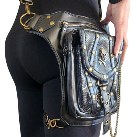 Mistress Black Leather Shoulder Holster And Hip Bag Etsy