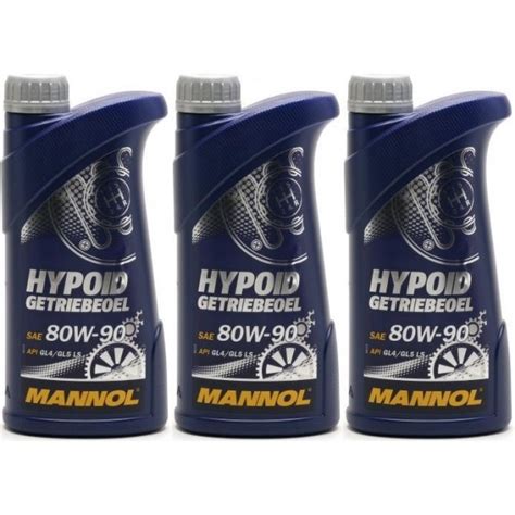 MANNOL Hypoid Getriebeöl 80W 90 API GL 4 GL 5 LS 3x 1l