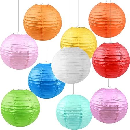 24pcs Lampion Papiers Colorés Lanternes Papier Chinois 4 6 8