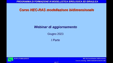 Webinar Aggiornamento I Hec Ras Modellazione Bidimensionale Ruwa