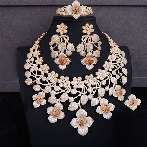 Godki Super Big Luxury Pcs Nigerian Necklace Jewelry Sets For Women