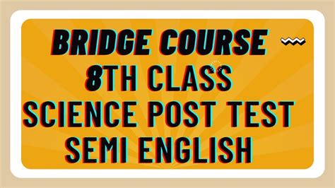 Setu Abhyas 8th Class Science Post Test Bridge Course Class 8th