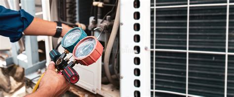 Heat And Air Conditioning Hvac System Service Technician Using