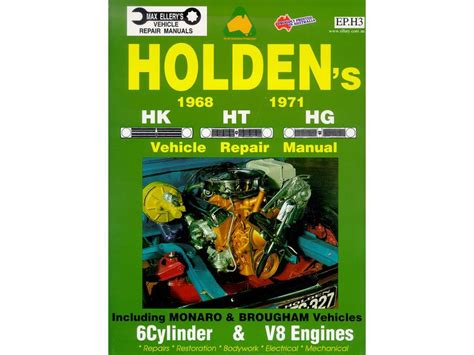 Holden Workshop Manual HK HT HG 6 8 Cyl Classic Muscle Car Parts