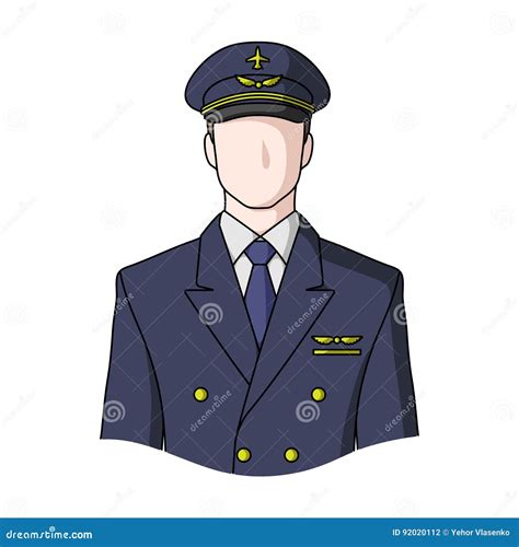 Pilotprofessions Single Icon In Cartoon Style Vector Symbol Stock