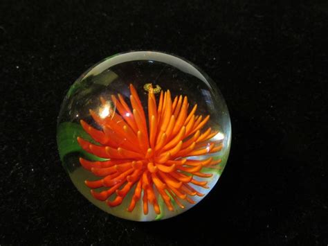 Vintage Orange Glass Flower Paperweight Christmas Bulbs Paperweights Etsy