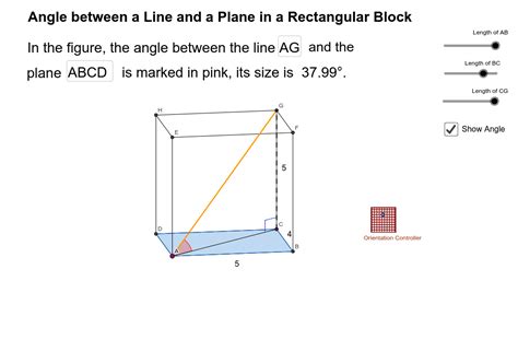 Angle Between Line And Plane Geogebra