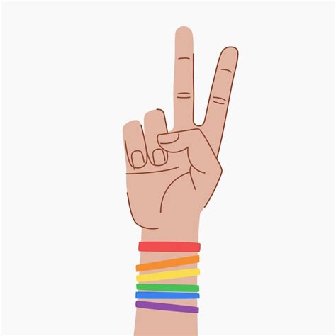 Premium Vector Lgbt Poster Design Lgbt Love Concept Hand Gesture V