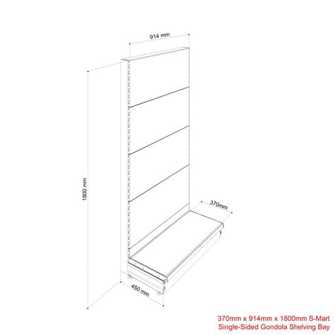 S Mart L X H Single Sided Gondola Shelving Bay With Slatwall