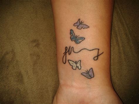 My Partners Signature And Butterflies In The Colors Of Our Birthstones His Mine And My Two