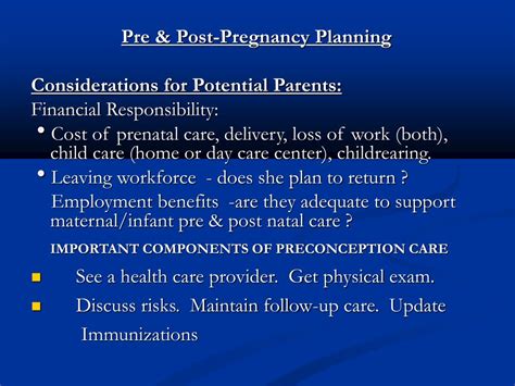 Ppt Preconception Care Providing Fetal Maternal Health Risk