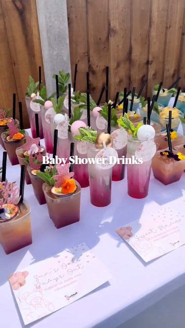 Baby Shower Drinks Mocktails Cocktails For Party Floral Colorful