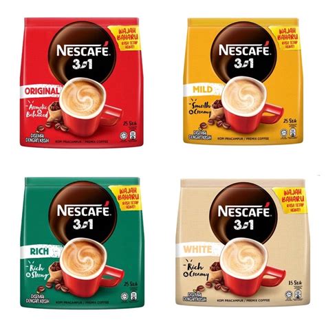 Nescafe 3 In 1 Premix Coffee Original Rich Mild White Salted