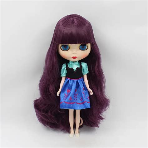 Nude Blyth Dolls Purple Hair Factory Doll Girl Toy DDpur