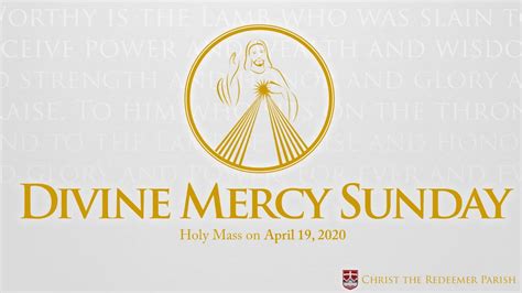 Sunday Mass Divine Mercy Sunday April 19 2020 Youtube