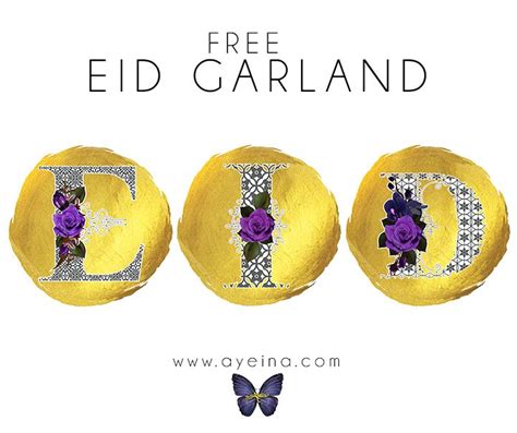 Eid Garland Free Gold And Floral Printable Ramadan Crafts Floral Printables Garland