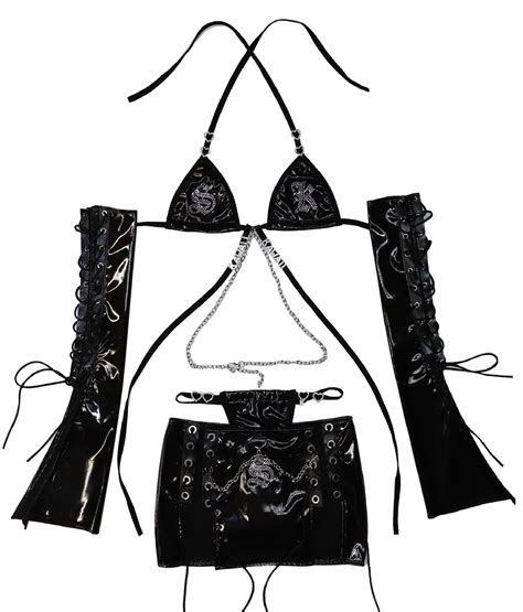 This Set Is Made Out Of A Vinyl Stretchy Fabric It Includes BRA