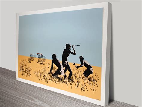 Trolley Hunters Banksy Print on Canvas | Street Art for Sale Adelaide AU