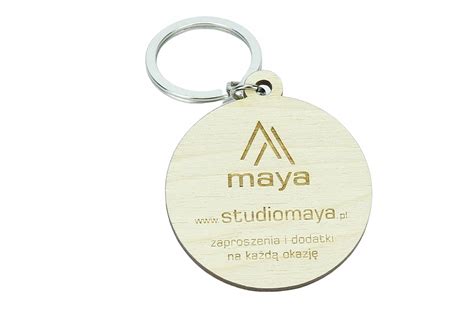 Studio MAYA Breloki z drewna z logo wzór BR13 Studio MAYA