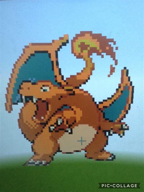 Charizard Mega Evolution Line Minecraft Pixel Art Pokémon Amino